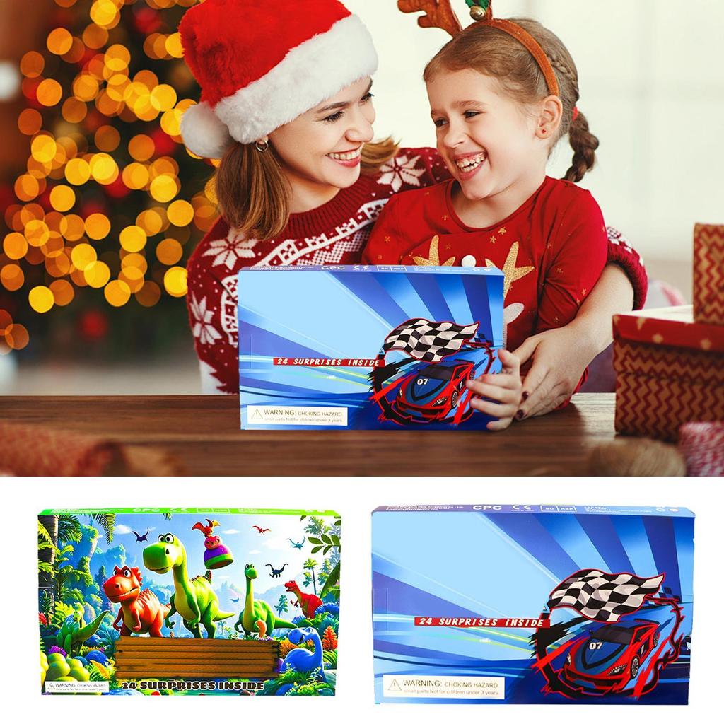Christmas Advent Dinosaur Model Christmas Advent 24-Day Countdown Calendar Toy Car Party Favor For Boys Girls School Home Travel