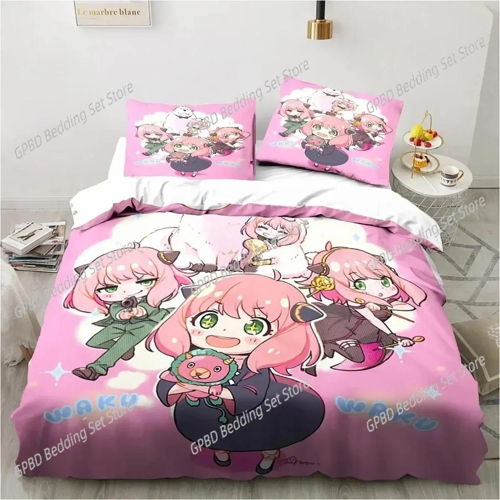 Comforter 3D Printing Spy Family Anya Anime Bedding Set 3D Printed Suitable For Bedroom Kids Home Textile