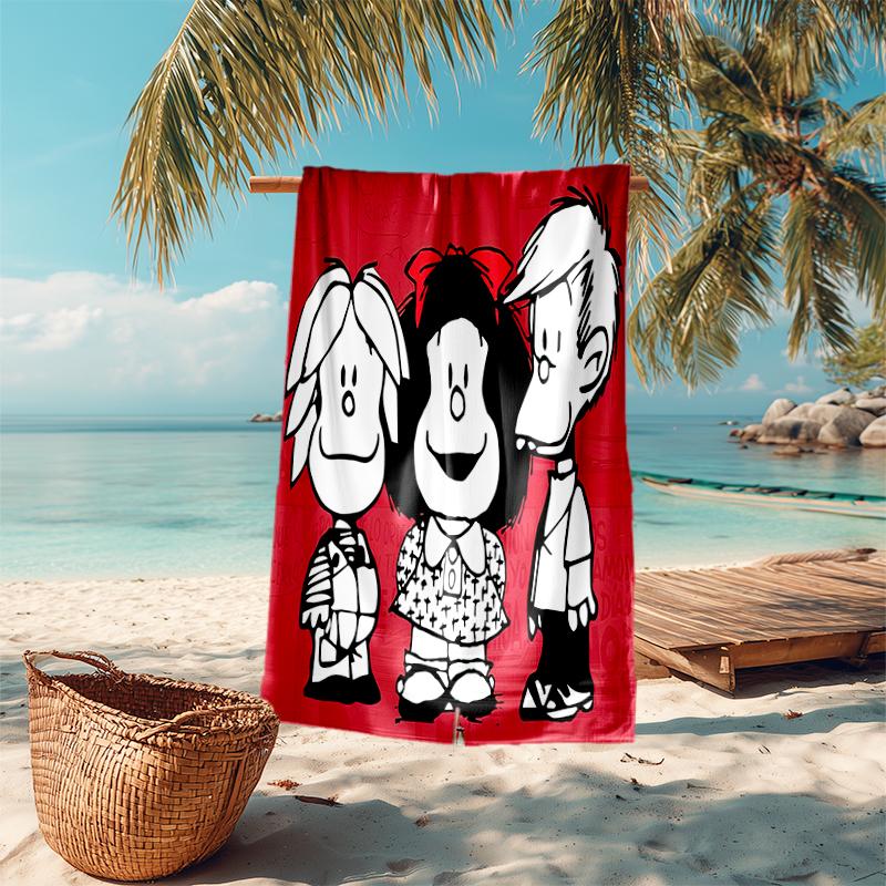 Mafalda Beach Towel Outdoor Camping Beach Towel for Vacation Swim Outdoor Pool Absorbent Bath Towel