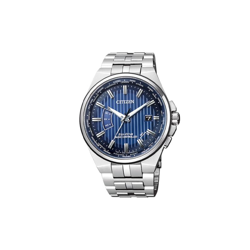 

CITIZEN 100 meters waterproof solar Quartz Steel Strap men s watch blue dial CB0161-82L синій