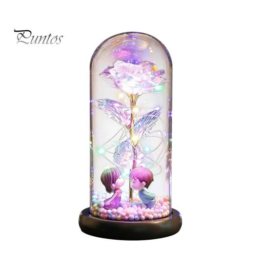 No Maintenance Flower Gift Rose Gifts for Her Mom Wife Grandma Light Up Eternal Lasting in A Dome Romantic Anniversary Birthday Valentine's