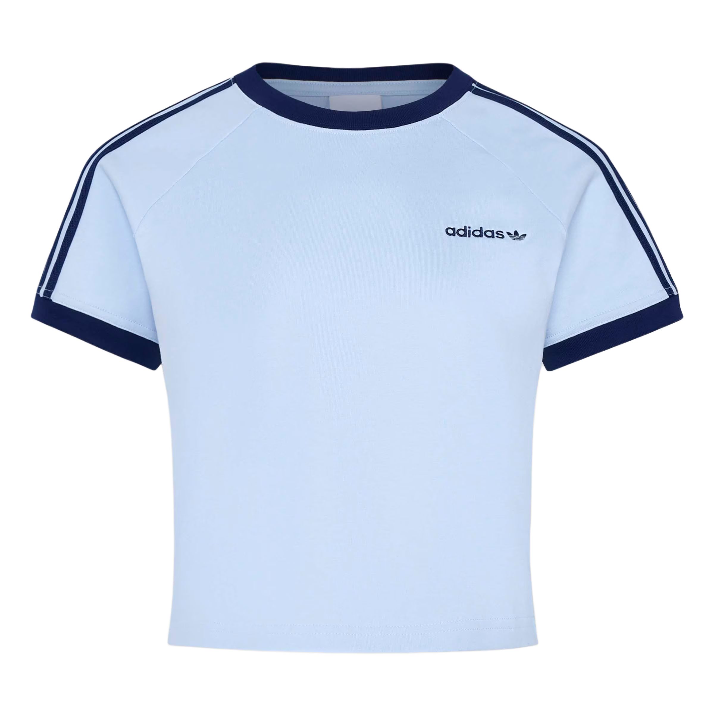 Adidas Originals Three Stripe Short Sleeve Crop Sports T-Shirt Women tops KX7971 S