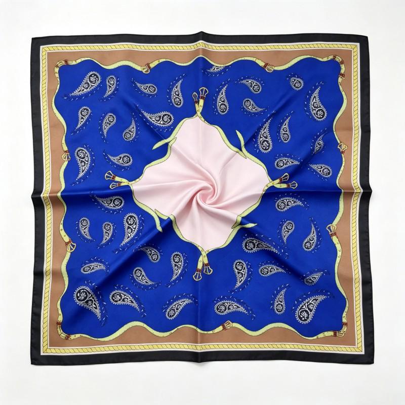 70x70cm Nylon Square Scarf Women Vintage Print Lightweight Accessory Office Casual Hair Styling