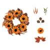 Rustic Style Pumpkin Maple Leaf Wreath Thanksgiving Artificial Sunflower Wreath  Thanksgiving Party