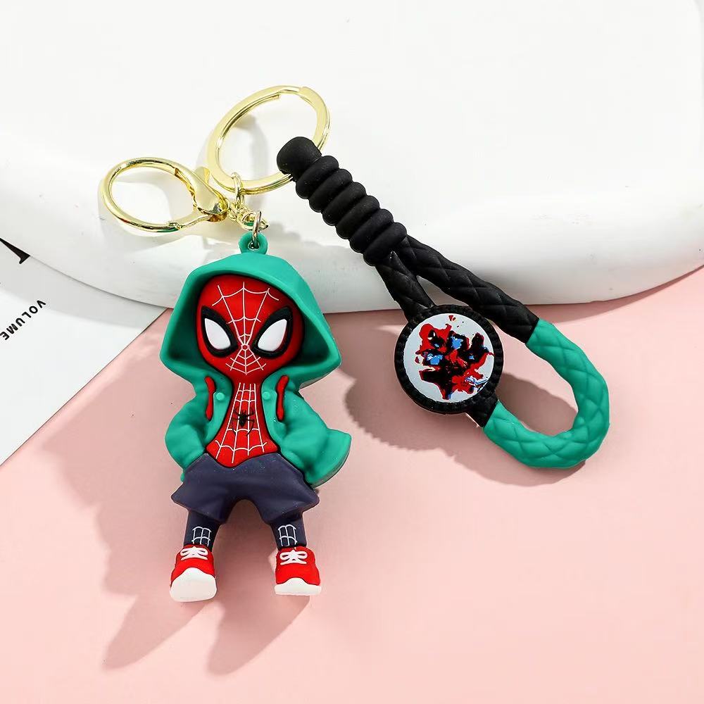 Spider Man Cute Doll Widget Action Figures Avengers Iron Man Captain America Keychain Bag Keyring Widget Birthday Gifts