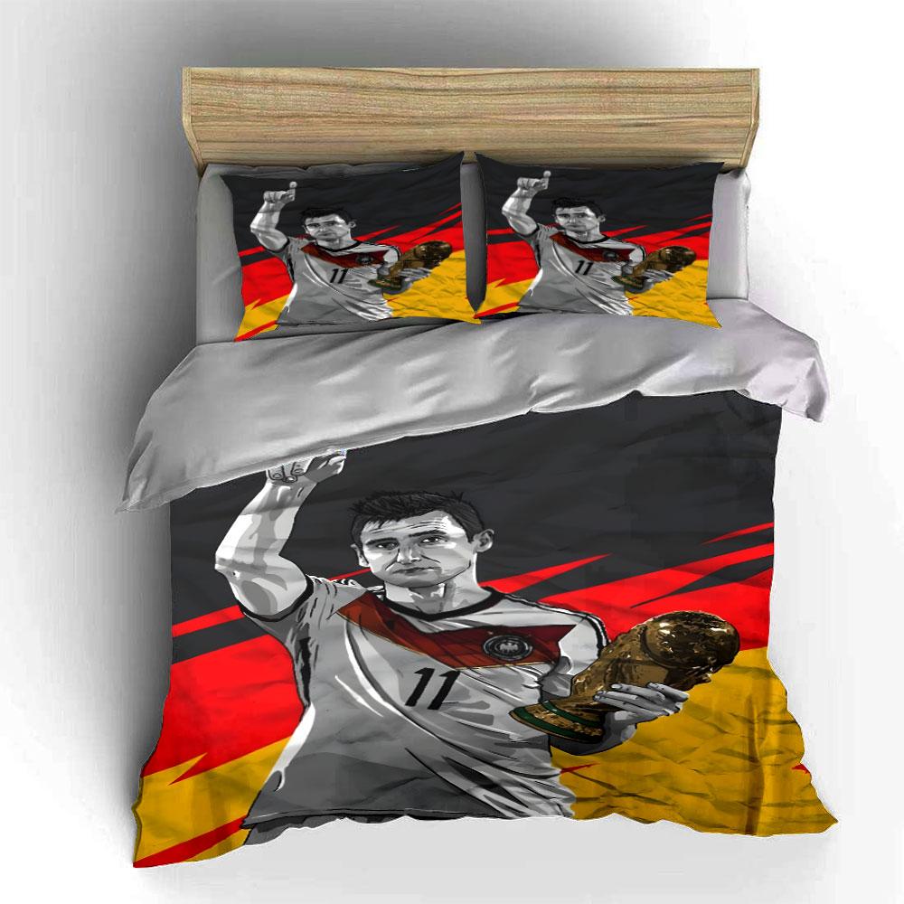 Soccer player holding trophy. Bedding sets Duvet cover sets Duvet covers Pillowcases(1 * Duvet Cover 2 * Pillowcases without duvet insert)