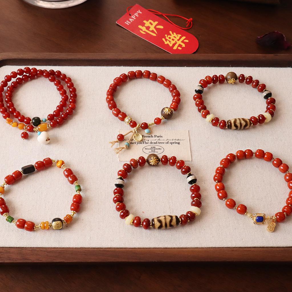 Original Nanhong Agate Duobao Braceletfashion Women Daily Jewelry Gift