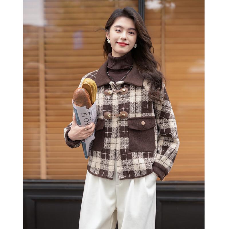 

Mocana Women s Plaid Long Sleeve Casual Jacket One Size
