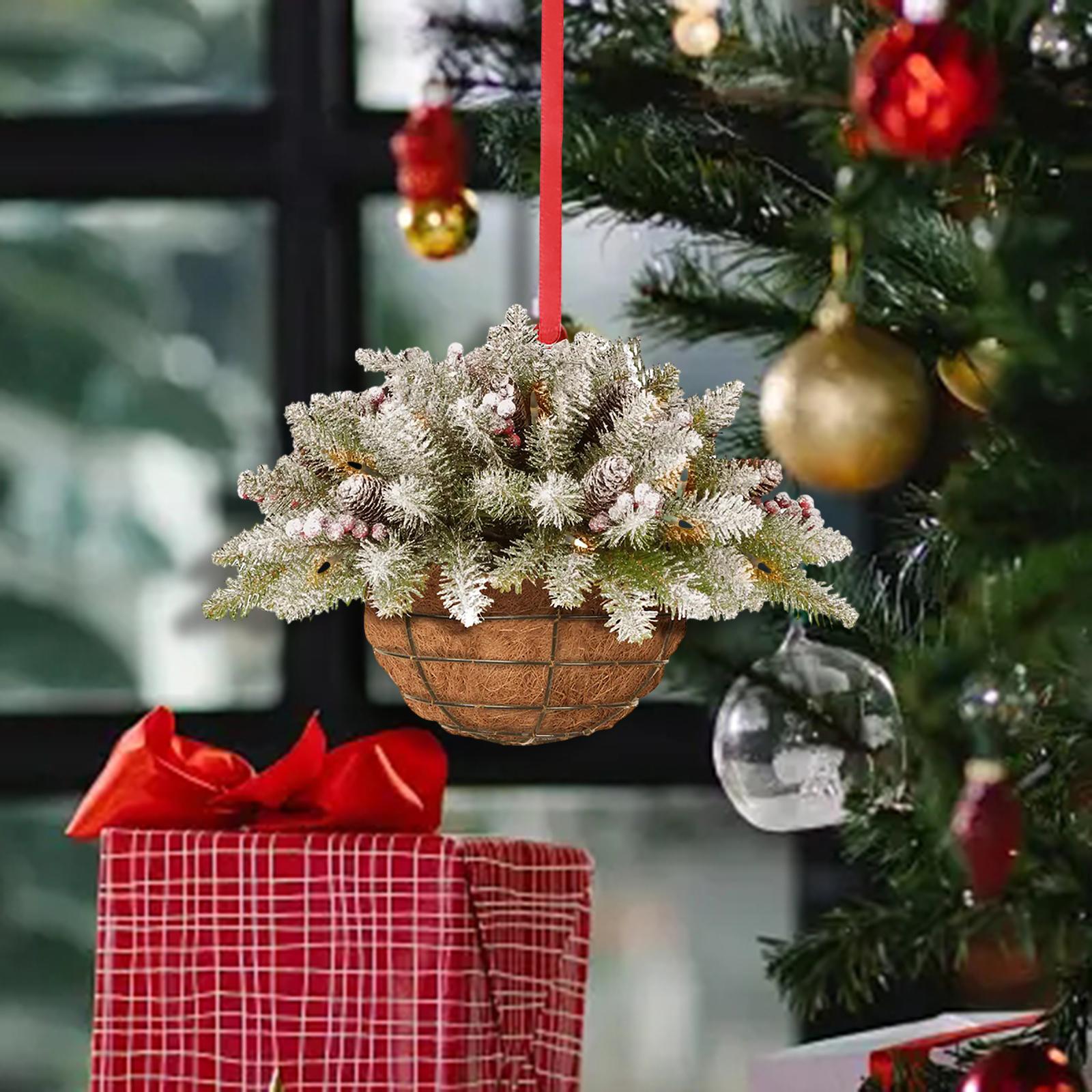 

Flower Basket Wreath Flower Arrangement Fake Floral Basket Spring Summer Wreath for Christmas Tree Outdoor Summer Wall Wedding