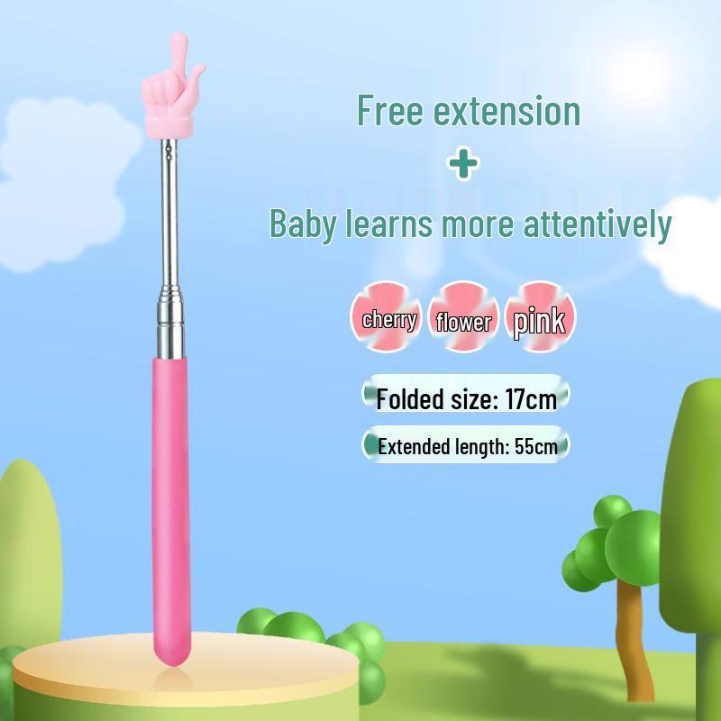 Retractable Teaching Pointer Stick for Classroom and Multimedia Use