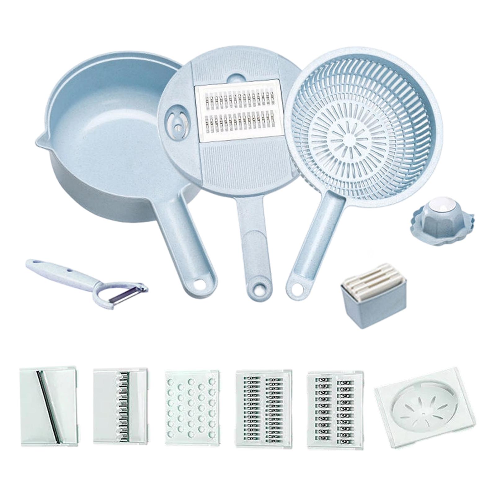 

Multifunctional Vegetable Cutter With Insert Plate For Shredding Potatoes, Coarse Shredder, Household Grater, Hand-friendly Shredder . One Size синий