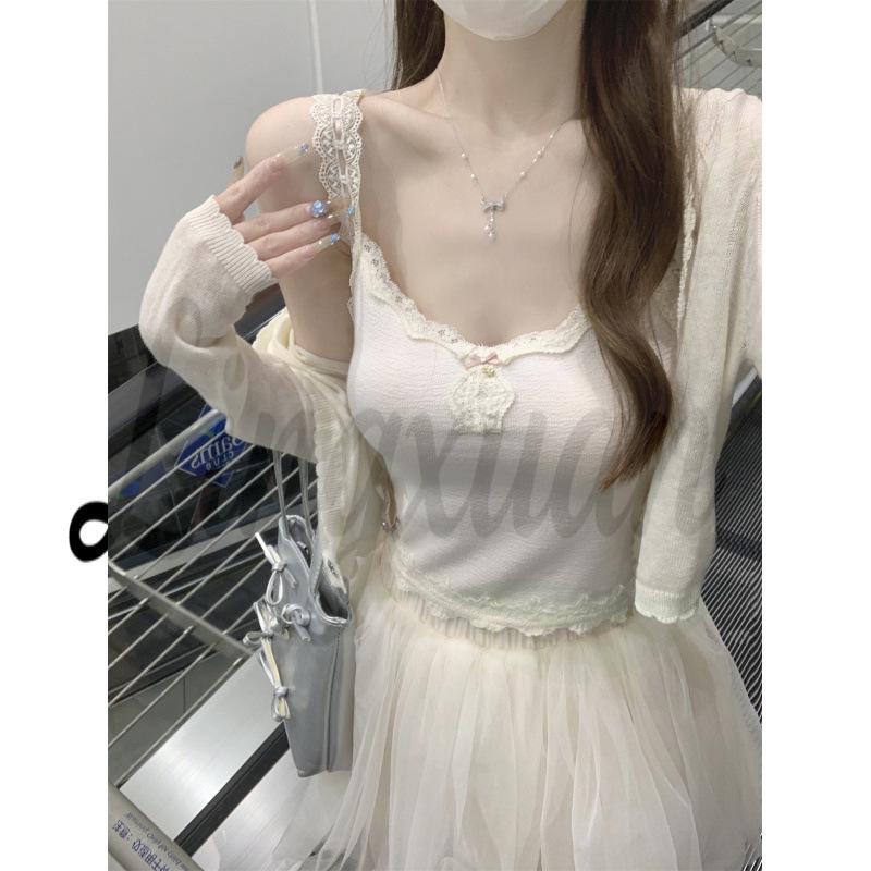 Summer Korean Lace-Trimmed Chic Camisole Tank Top