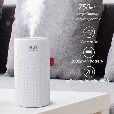 750ML 2000mAh Battery Air Humidifier Port Essential Oil Aromatherapy Humificador Cool Mist Maker Fogger Purify for Home Office