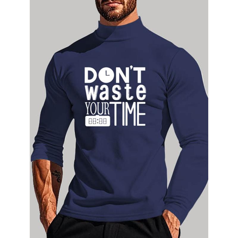 

Polyester Men s Mock Neck Long Sleeve, Breathable Moisture-Wicking & Great for Daily XXL синій