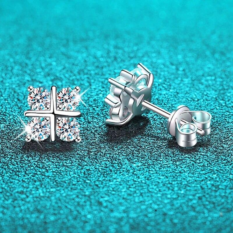 

Цвет D 0,8 карата, серьги-гвоздики с муассанитом для женщин, свадебные сверкающие классические серьги-крестики, 100% S925, посеребренная платина