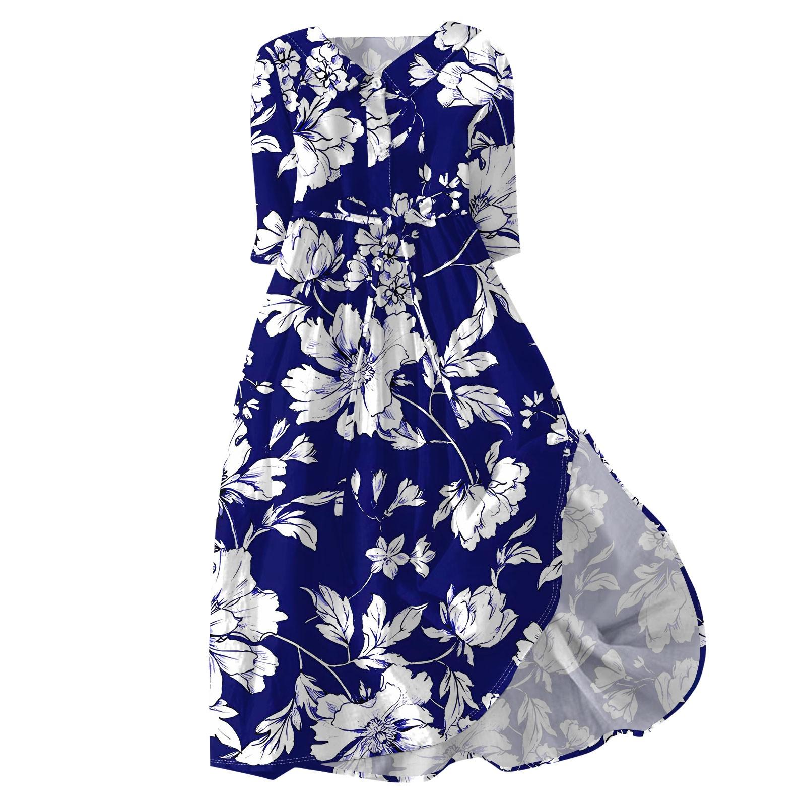 

Женская мода повседневное платье с воротником на лацкане и пуговицами с рукавами 3/4 и бретелями XXXL