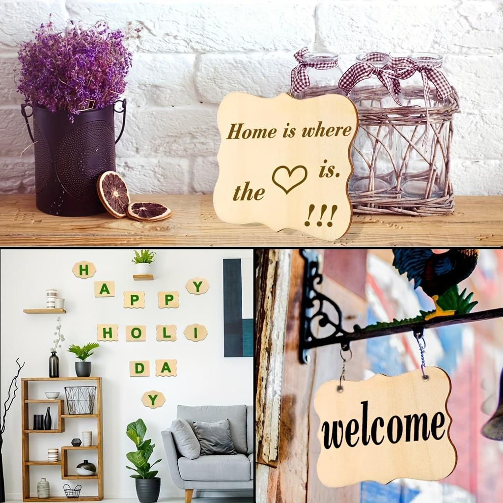 32pcs Irregular Wood Blanks, Unpainted Ornaments for DIY Crafts & Painting Projects