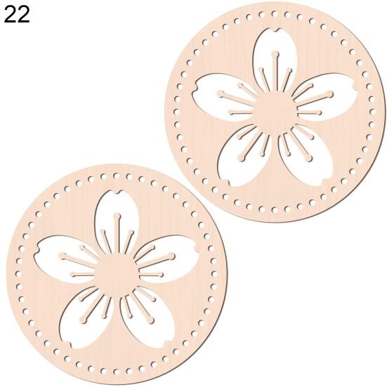 2 piezas de bases de madera de ganchillo para bolsas ligeras, creativas y sin pintar, fondos de cesta en blanco, herramientas de costura de madera