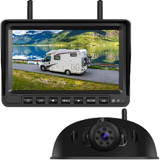 eRapta RV Backup Camera Wireless System for Furrion with 5-Inch Monitor 1080P, 1 Rear Camera, Wide-View, Video Recording, IR Night Vision, IP69