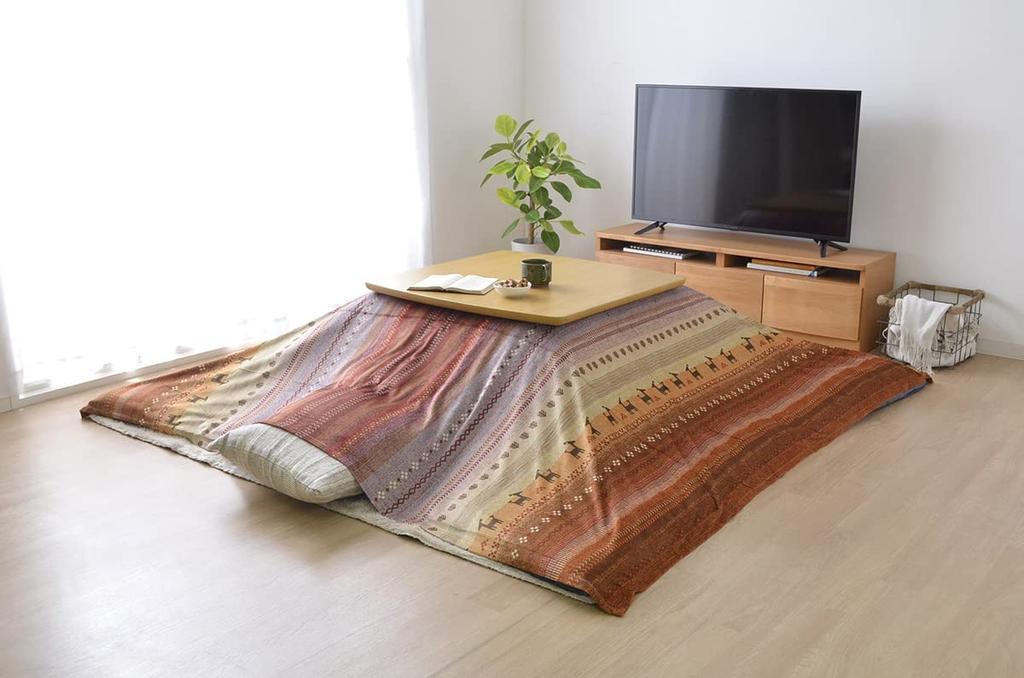 IKEHIKO Kotatsu Comforter, Rectangular, Radi, Approx. 210 x 250 cm, Orange, Washable #5185289
