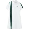 Logo Solid Color Minimalist Tennis Fashion Stand Collar Casual Short Sleeve Dress Women Dresses White F11W339307F-WT
