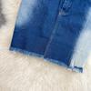 Gradient Color Denim Skirt Women's Autumn Retro High Waist Slim A-Line Short Skirt