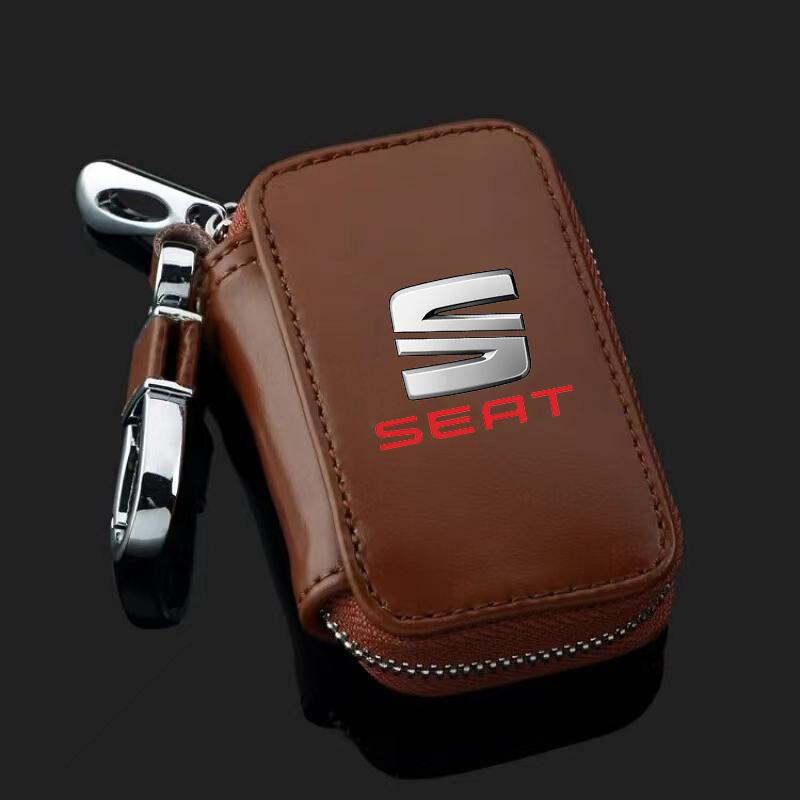 Moderne Leder Schlüsseltasche Universelle Schlüsseltasche Auto Schlüsselanhänger Schlüssel Geldbörse Für Seat Leon 5f Ibiza 6l 6j Leon 1p Kissen Altea Xl Leon Mk