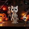 Indoor Outdoor Halloween Decor Skeleton Animal Statue, Spooky Deer Cat Duck Figurine, Resin Mysterious Theme Party Props Ornament for