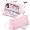 Large Capacity Korean Style Canvas Pencil Case - Multifunctional, Portable Stationery Storage for Students