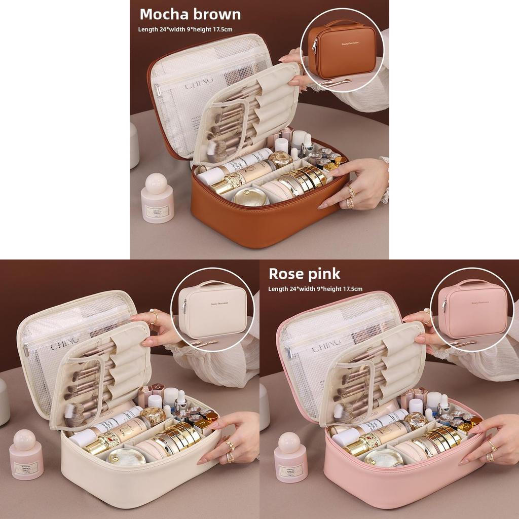 Large Capacity Makeup Bag With Waterproof Material For Travel And Daily Use