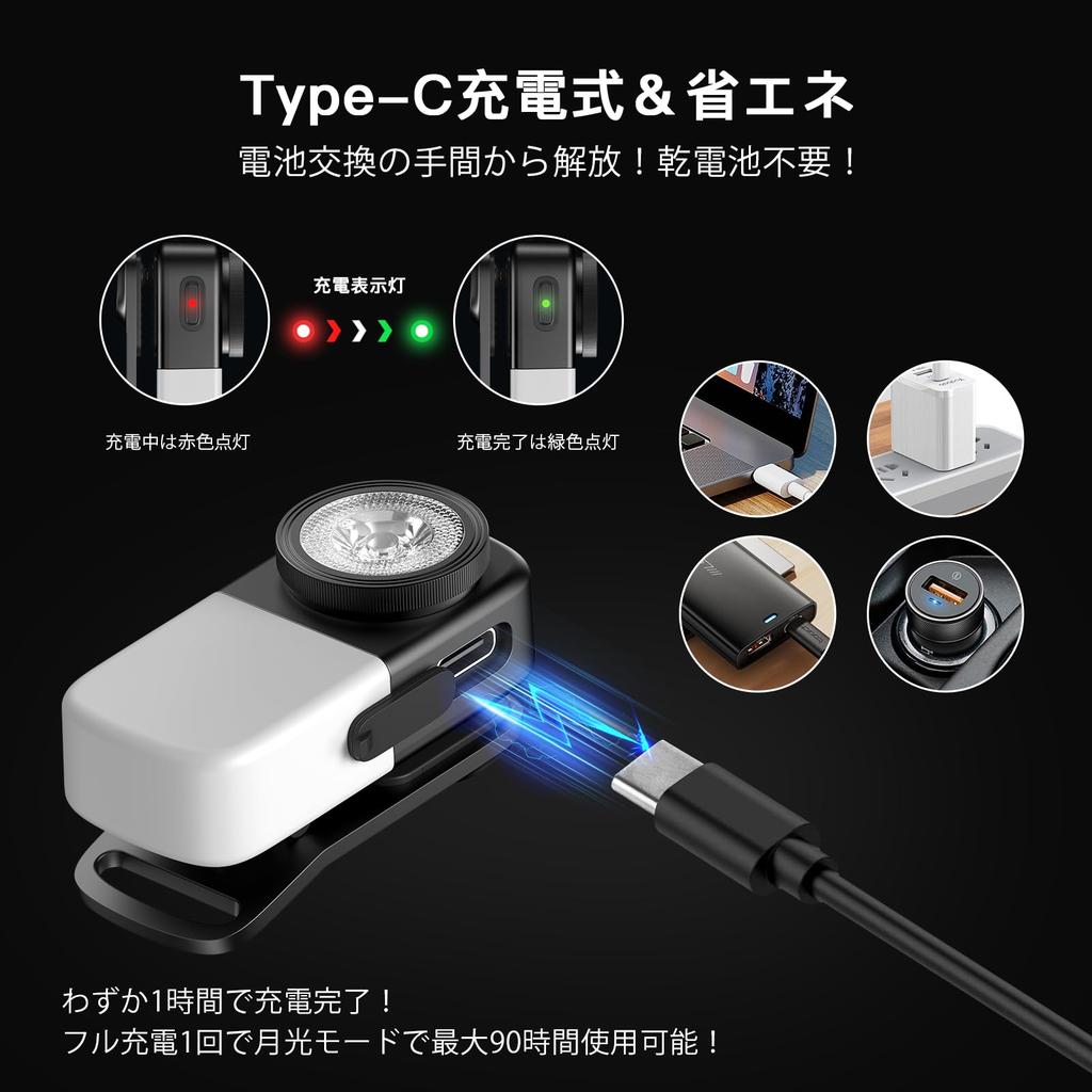 OOWOLF LED Mini Compact Wearable Light with White Red Magnetic Cap Perfect for Night Dog Outdoor Handheld Disaster and Power Outage Preparedness