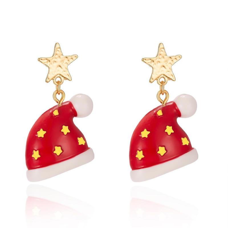 Earrings with Gold Plating Tomteluva with Yellow Stars
