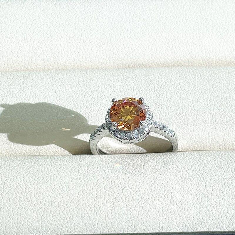 BELLA BOX  Classic Women Open Ring Color Zircon Silver Fine Jewelry Gift