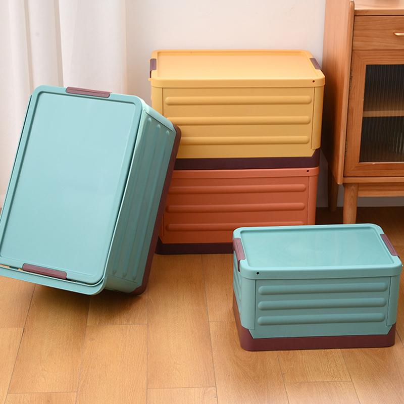 Removable Storage Box Folding Storage Box Multifunction Foldable Organizer Container Plastic Sundries Storages Supplies Organizer Box with Lid
