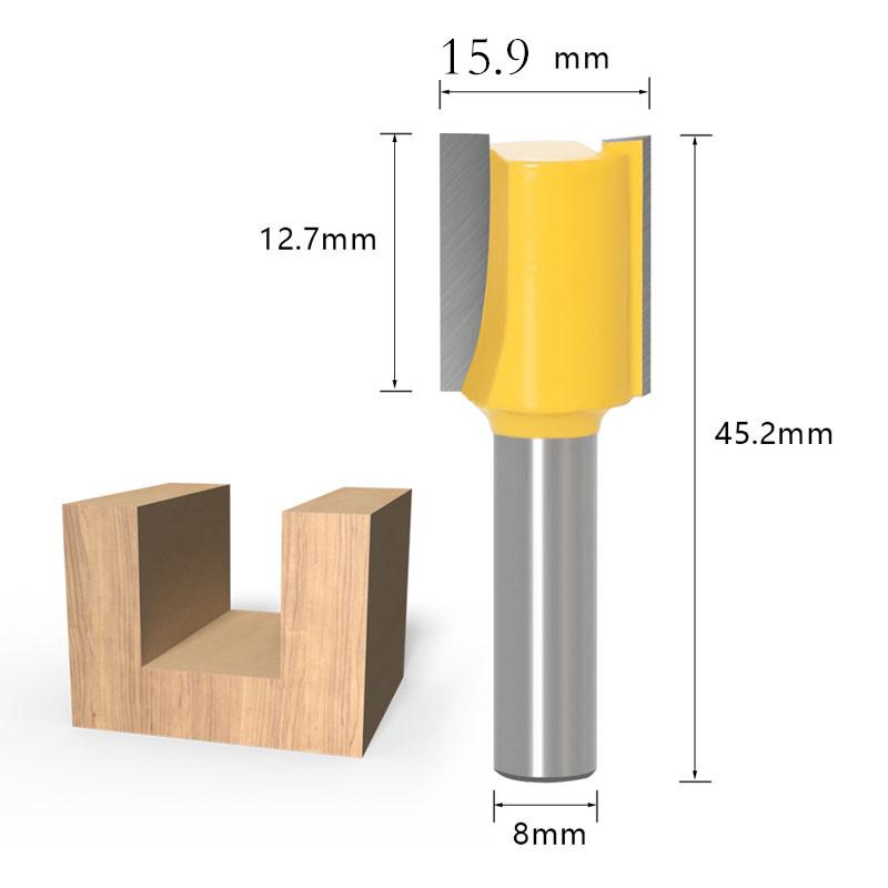 1PC 8mm Shank Wood Router Bit Straight End Mill Trimmer Cleaning Flush Trim Corner Round Cove Box Bits Tools Milling Cutter