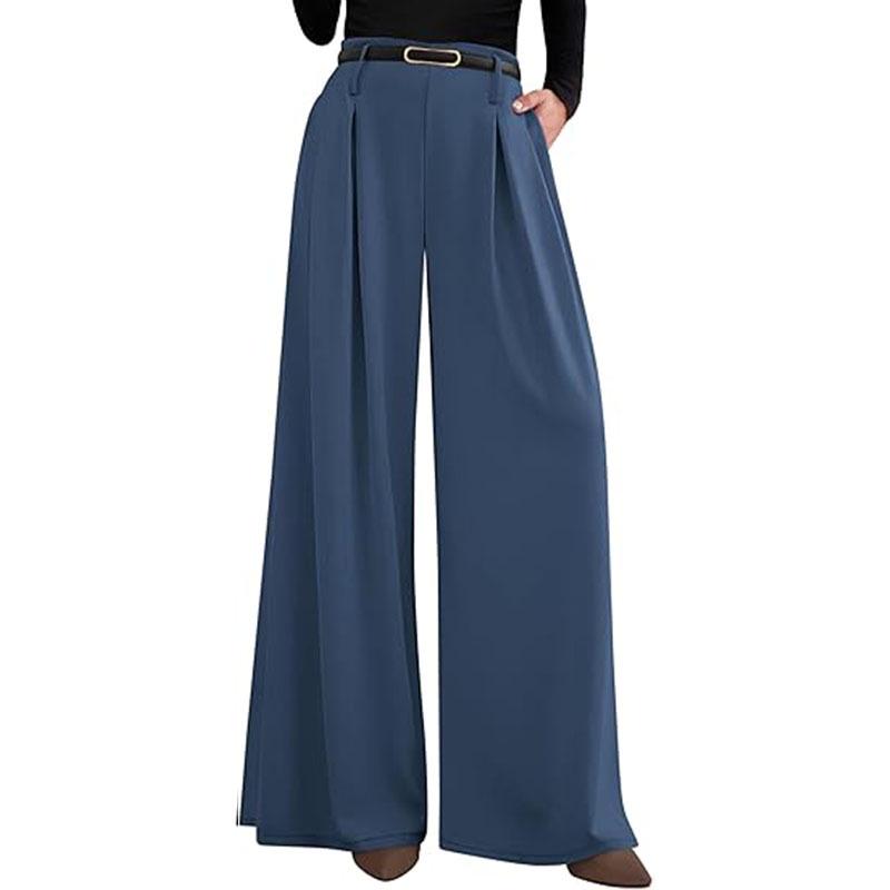 European Casual High-Waisted Wide-Leg Trousers for Women, Slimming and Versatile.