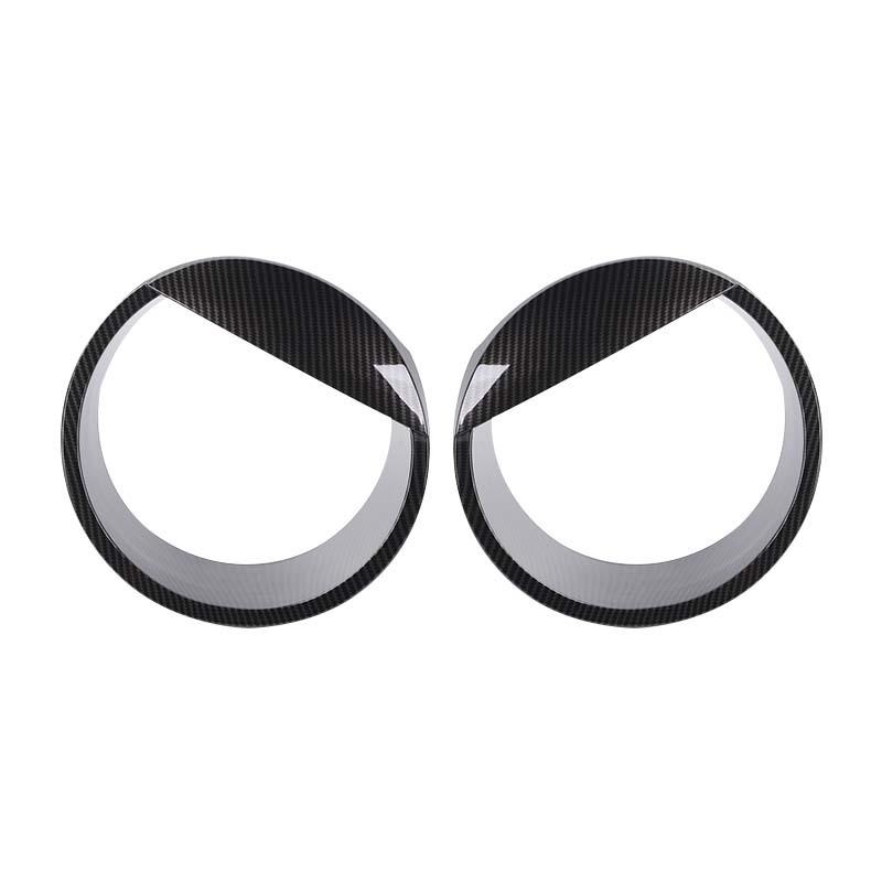 

Декоративные наклейки на фары ABS, панель для Jeep Wrangler JL, JT Gladiator 2024 года, внешние аксессуары с принтом из углеродного волокна углеродного волокна черного