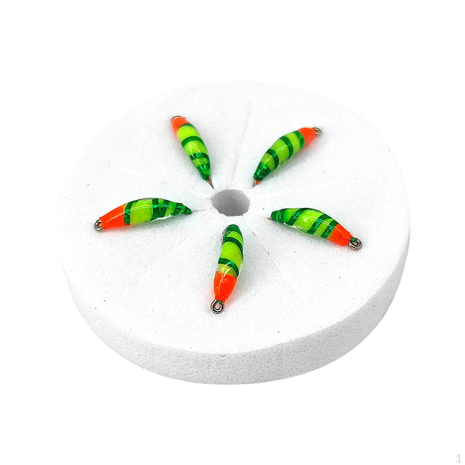 

5 Pieces Artificial Baits Fly Fishing Lures with Storage Box for Salmon 0.8cmx0.32cm