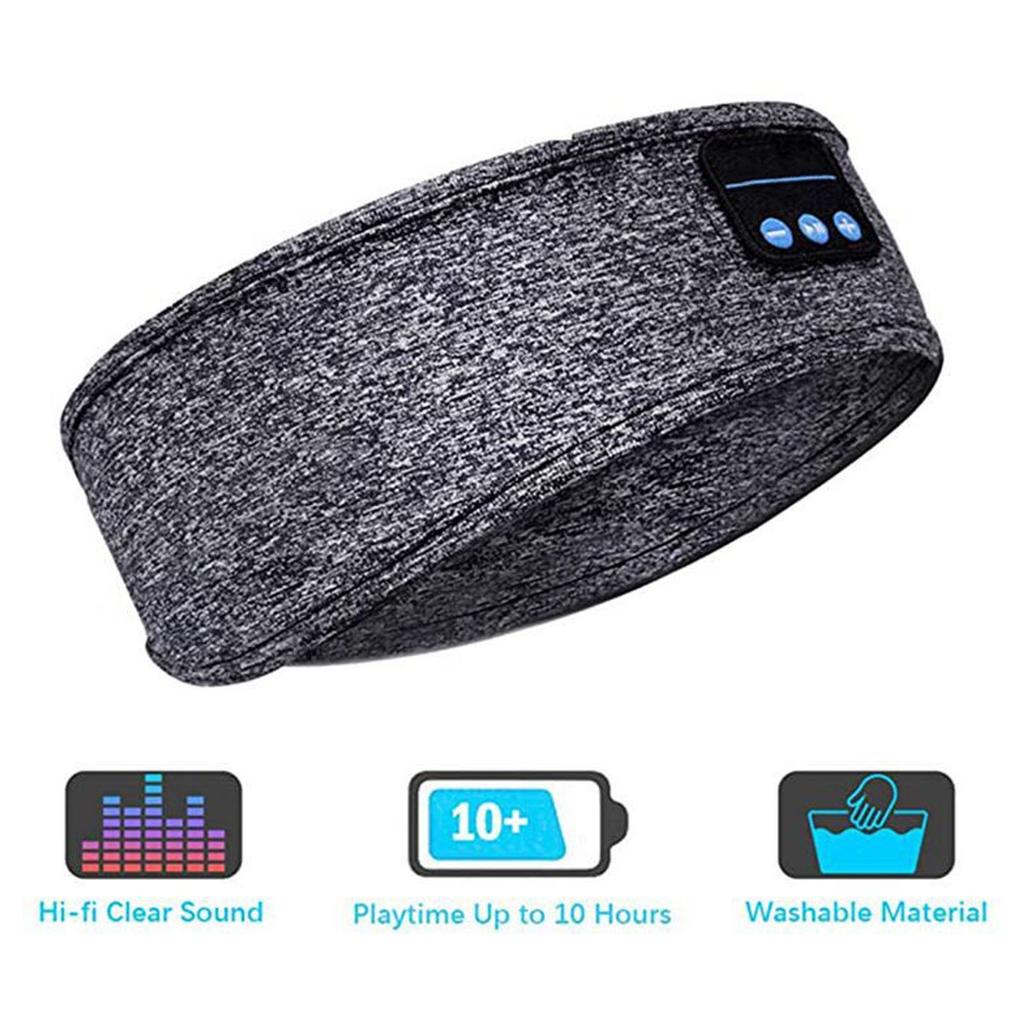 Bluetooth Headband Headphone Gray Wireless Sleep Music Eye Mask Outdoor Sports Running Riding Headband Earphone
