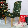 Green Christmas Patterns Elastic Chair Cover [21Bm]