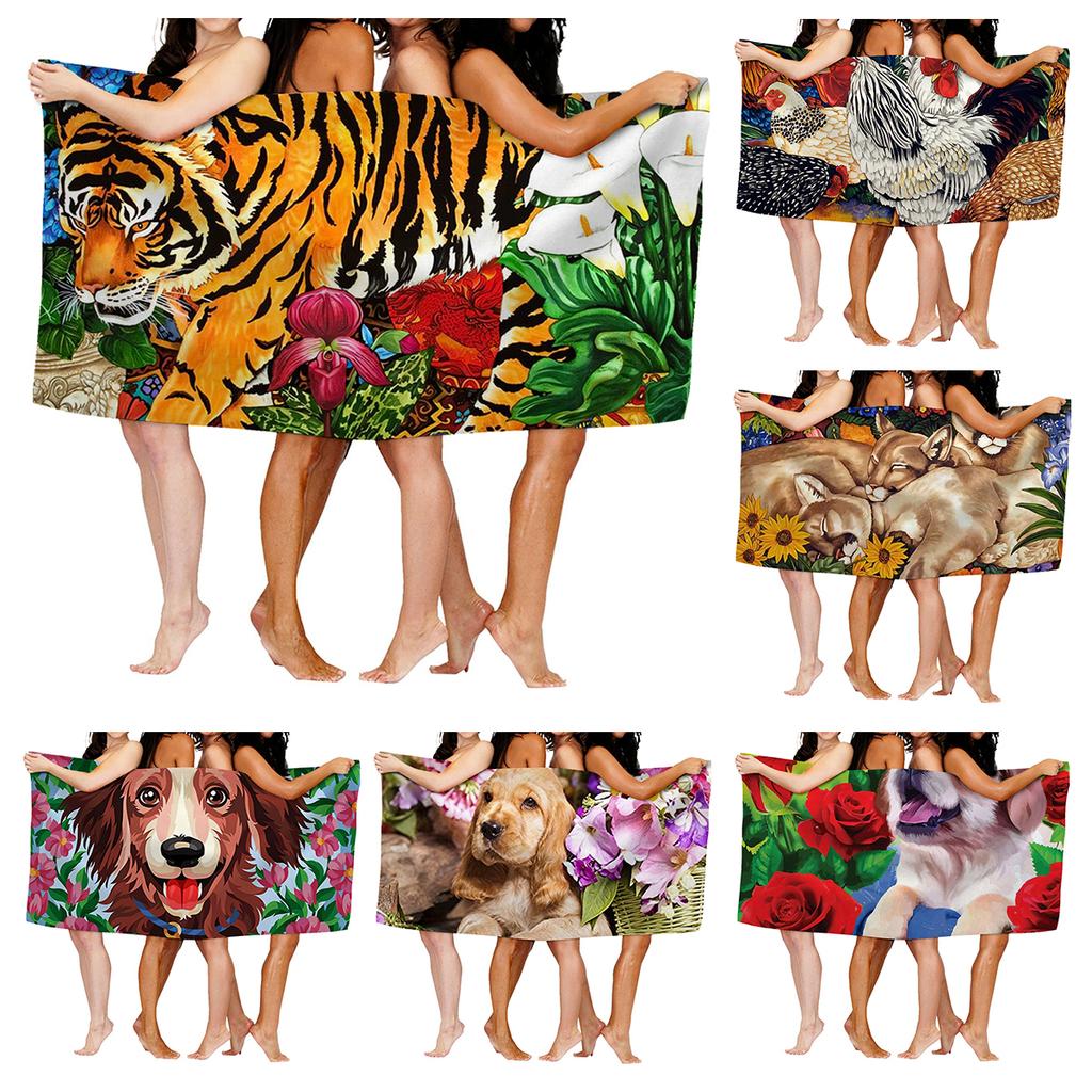 Home bath towels for the body towels bathroom quick drying microfiber beach towel Oil painting style man large sports towel