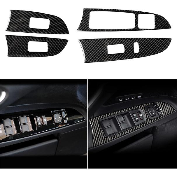 NVCNX Real Carbon Fiber Trim for Lexus Is 250 350 Accessories | for 2006-2008 2007 IS250 IS350 Interior, Door Inner Front Rear Window Lift Switch
