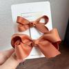 Girls' Multi-Color Flower Bow Hair Clip Set with Ribbed Band