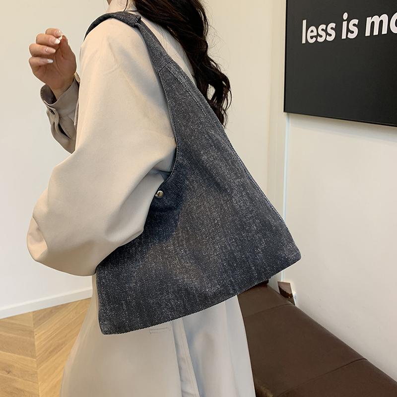 Denim Hobo Bag for Women with Oversized Design and Simple Style