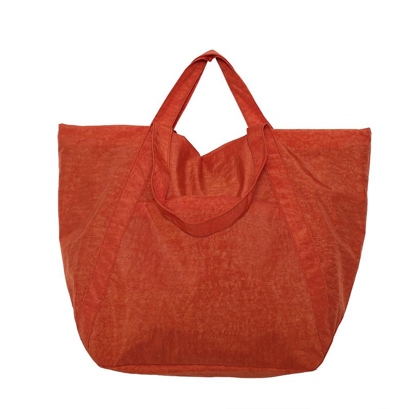 Einkaufstasche aus Nylon mit großem Fassungsvermögen  tragbare Kleidung zum Ausgehen  Reisen  Yoga  Einzelschultertasche  einfarbig  Damentasche