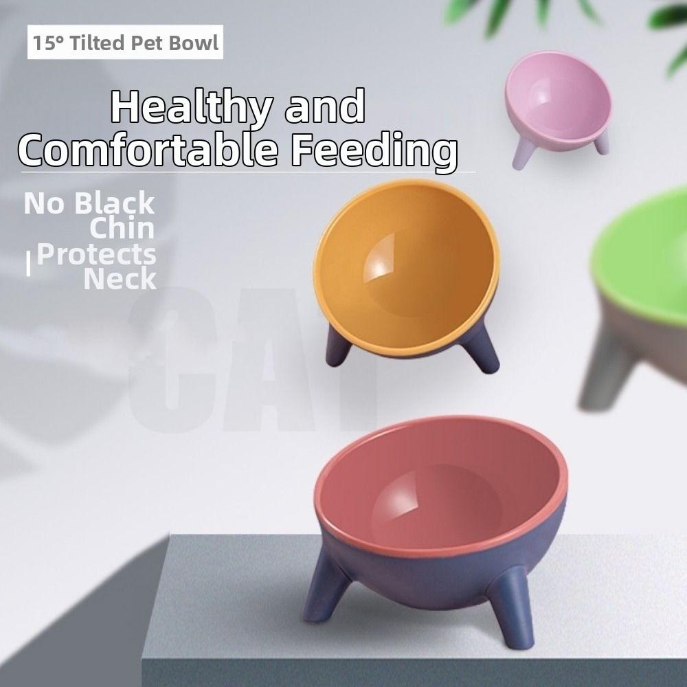 Anti Vomiting Pet High Footed Bowl Anti Slip Pet Water Feeder Container  Wet Dry Food