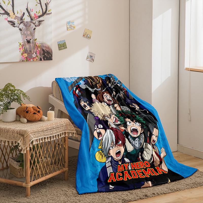 Kreskówkowa Seria Bohaterów Akademia Dwustronny Flanelowy Koc z Cyfrowym Drukiem 3D Koc