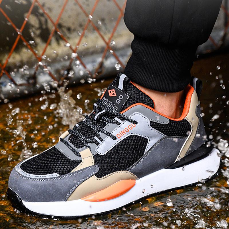 Fashion Security Sport Shoes Anti-Smash Anti-Puncture Work Shoes Breathable Safety Shoes Men Steel Toe Protective Shoes