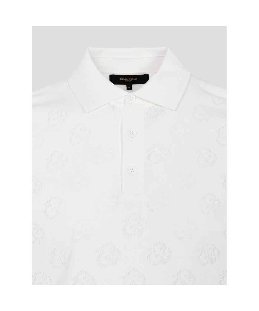 BEANPOLE GOLF [B_Under] Men'S Jacquard Knit Short Sleeve Collared T-Shirt - White