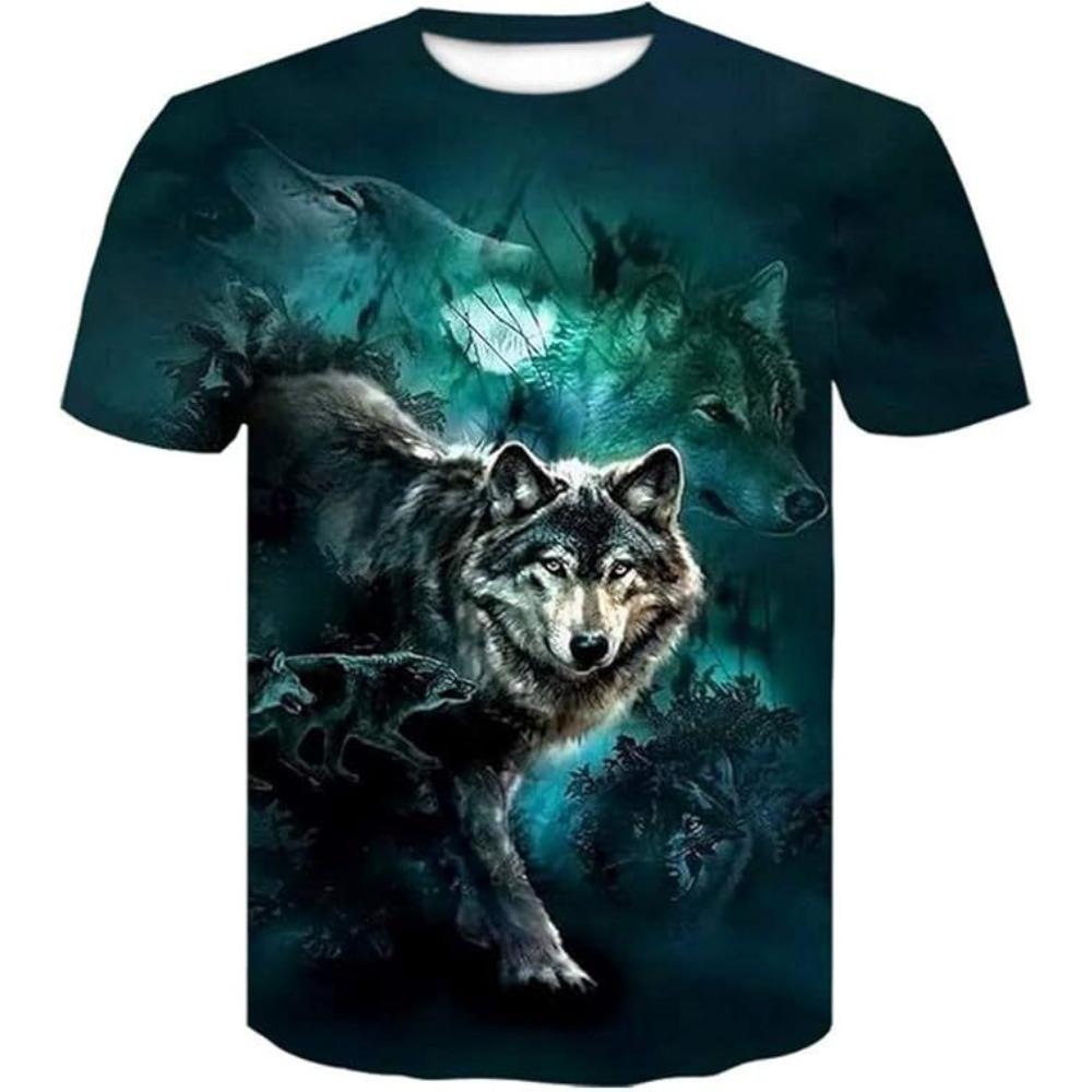 Maglietta da uomo a maniche corte con scollo rotondo, pullover stampato in 3D, top casual